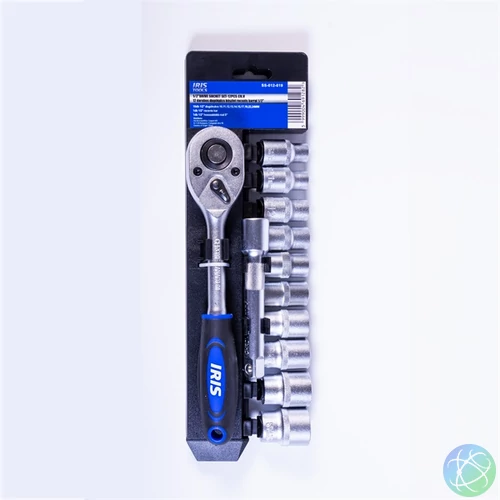 IRIS TOOLS SS-012-019 12 darabos dugókulcs készlet racsnis karral 1/2"