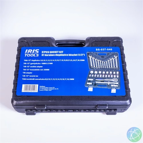 IRIS TOOLS SS-037-040 37 darabos dugókulcs készlet (1/2")