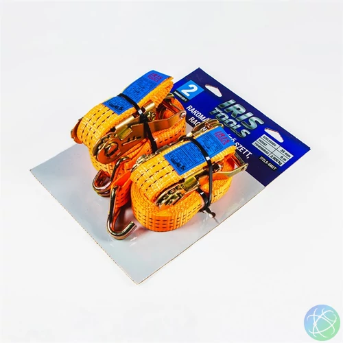 IRIS TOOLS ITCLS-6M2T blister 2db-os csomag, rakományrögzítő szett, kétrészes racsnis spanifer, 2.000 kg, 6 m, 35 mm
