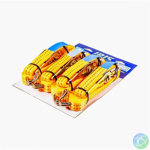IRIS TOOLS ITCLS-6M1T blister 4db-os csomag, rakományrögzítő szett, kétrészes racsnis spanifer, 1.000 kg, 6 m, 25 mm