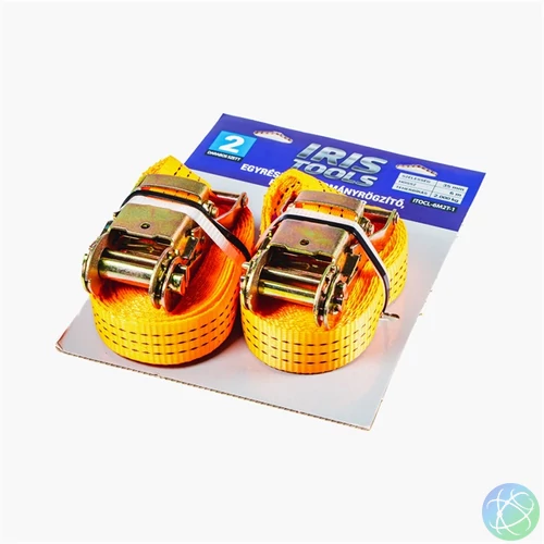 IRIS TOOLS ITOCL-6M2T-1 blister 2db-os csomag, rakományrögzítő, egyrészes racsnis spanifer, 2.000 kg, 6 m, 35 mm