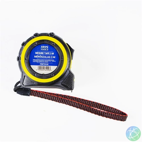 IRIS TOOLS ITMT310-B Mérőszalag, 3 méter hosszú, 16mm széles szalag, gumiborítású ház