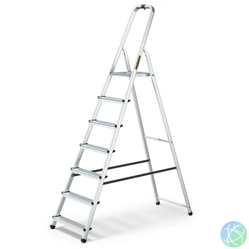 IRIS TOOLS HL-700-7S 7 (6+1) lépcsős alumínium létra, összecsukható, 125 kg teherbírás