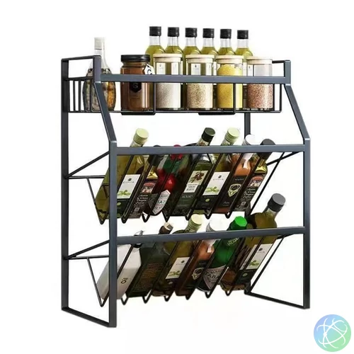 Iris KT-009-BK fém fűszertartó polc