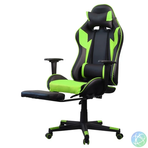 Iris GCH204BE_FT fekete / zöld gamer szék