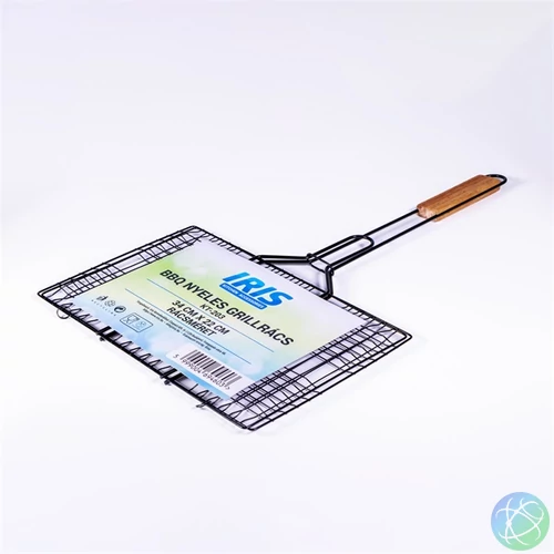 IRIS KT-203 BBQ nyeles grillrács 34cm x 22cm rácsmérettel
