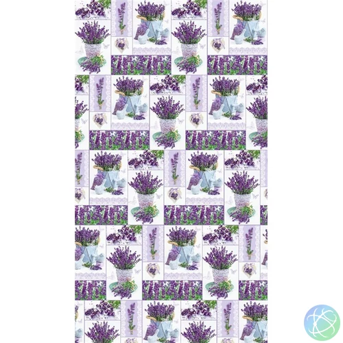 IRIS tekercses csomagoló papír, levendula, különböző mintákkal, 200x70cm, 60g/m2
