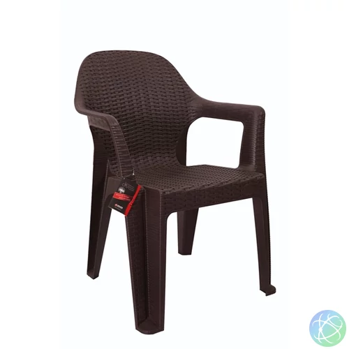 IRIS GF-900BR Polo barna műanyag rattan karfás kerti szék