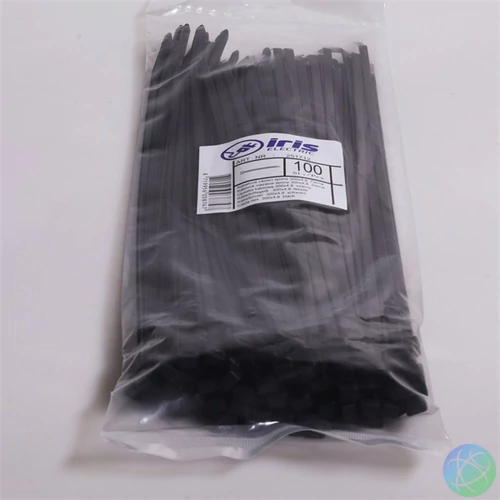 Iris Electric 100 db fekete 280x4,8mm kábelkötegelő, gyorskötöző, kötegelő, UV álló