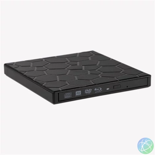IRIS ROCK EXTERNAL külső Blu-Ray író, 8in1, USB 3.0, Read/write:CD/VCD/DVD/BD, tálcás, DVD-RW, fekete