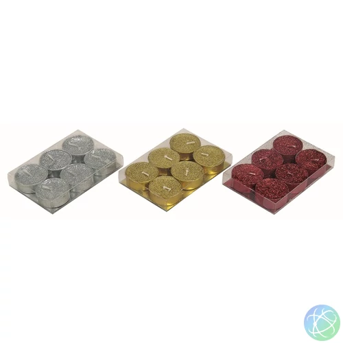 Karácsonyi 4cm teamécses (6db/csomag)
