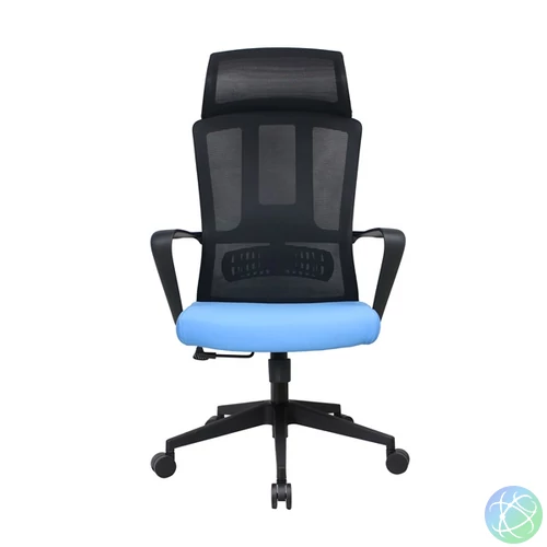 IRISOffice Astra kék/fekete ergonómikus, szövet-hálós irodai forgószék fej és háttámasszal