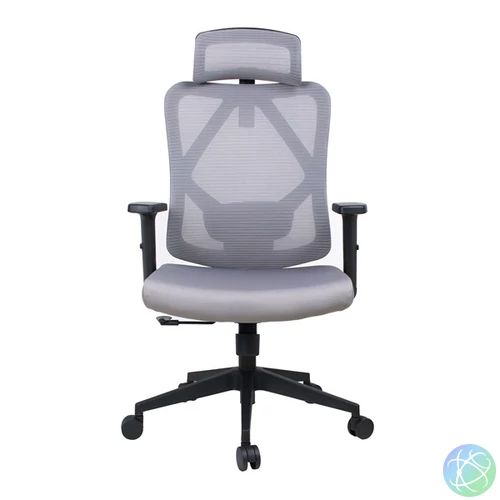 IRISOffice Eclipse szürke ergonómikus, szövet-hálós irodai forgószék fej és háttámasszal