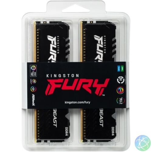 Kingston 16GB/3600MHz DDR-4 (Kit of 2) FURY Beast RGB (KF436C17BBAK2/16) memória