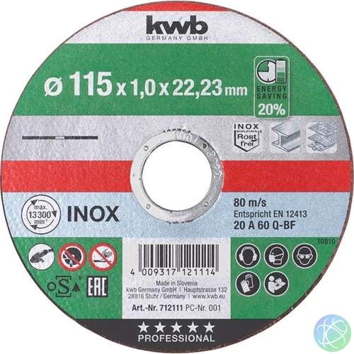KWB 49712115 AKKU-TOP EXTRA INOX 150 x 22,23 x 1,2 mm vágótárcsa