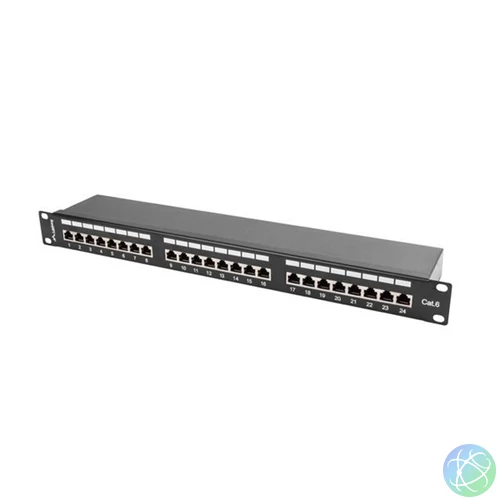 Lanberg PPS6-1024-B 19" 1U 24port Cat.6 FTP árnyékolt fekete patch panel