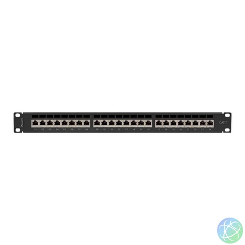 Lanberg PPS7-1024-B 19" 1U 24port Cat.7 FTP árnyékolt fekete patch panel