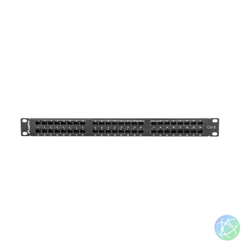 Lanberg PPU6-1048-B 19" 1U 48port Cat.6 UTP árnyékolatlan fekete patch panel