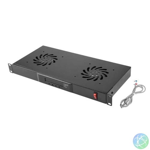 Lanberg AK-1502-B 19" 1U 2 ventilátor + termosztát egység LCD kijelzővel