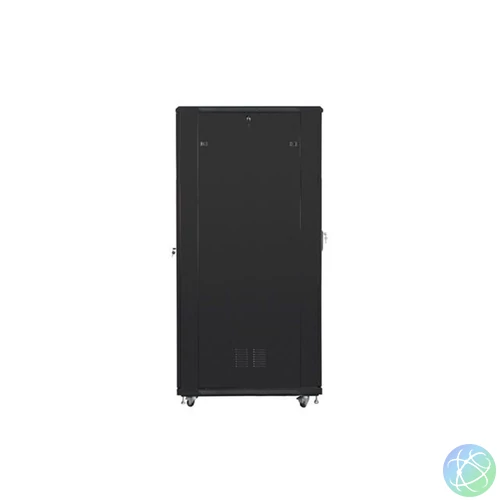 Lanberg FF01-8242-12B 19" 42U SZÉL:800mm MÉLY:1200mm MAG:2047mm lapraszerelt üvegajtós fekete rack szekrény