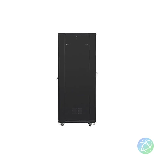 Lanberg FF01-8842-12B 19" 42U SZÉL:800mm MÉLY:800mm MAG:2047mm lapraszerelt üvegajtós fekete rack szekrény