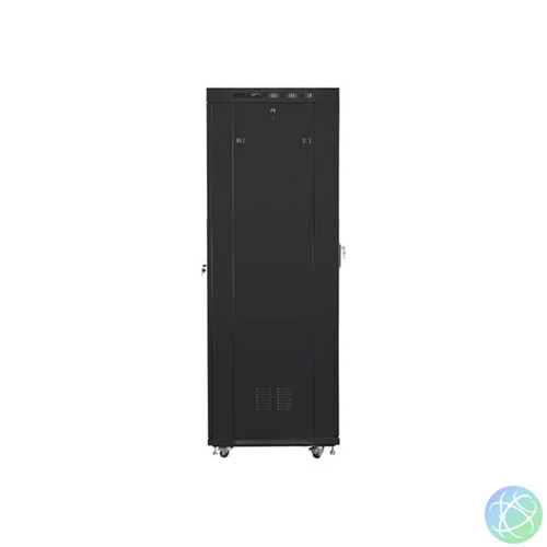 Lanberg FF01-8842-12BL 19" 42U SZÉL:800mm MÉLY:800mm MAG:2097mm LCD lapraszerelt üvegajtós fekete rack szekrény