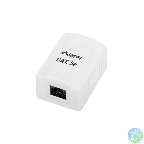 Lanberg OU5-0001-W Cat.5e UTP 1xRJ45 szimpla árnyékolatlan fali aljzat