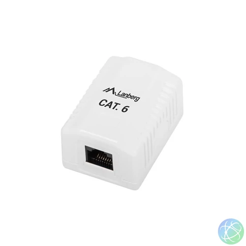 Lanberg OU6-0001-W Cat.6 UTP 1xRJ45 szimpla árnyékolatlan fali aljzat