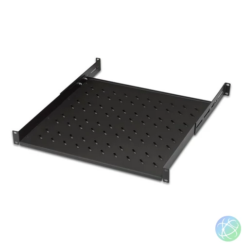 Lande LN-RAF-RMC-1145-BL 19" 450 mm mély 1U 4 ponton rögzíthető állítható fekete tálca