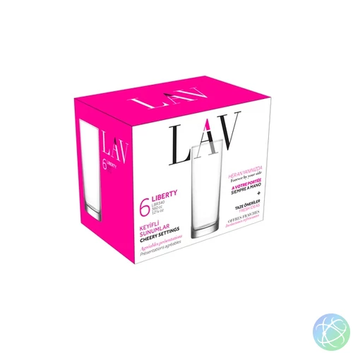 LAV Empire Long Drink 360ml koktélos pohár szett 6 darabos LV-LBR340F