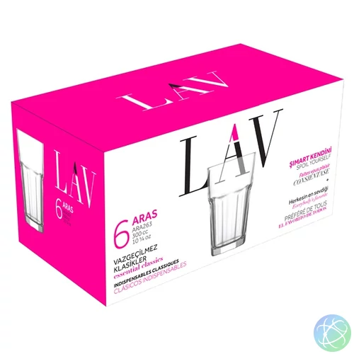 LAV Aras Long Drink 300ml koktélos pohár szett 6 darabos LV-ARA263F