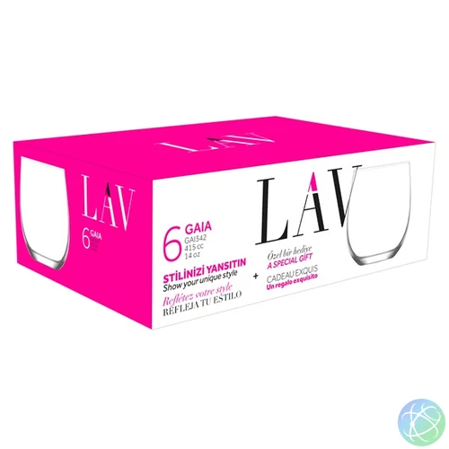 LAV Gaia Long Drink 415ml koktélos pohár szett 6 darabos LV-GAI342F