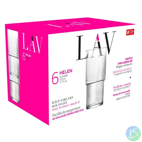 LAV Helen Long Drink 515ml koktélos pohár szett 6 darabos LV-HLN386F