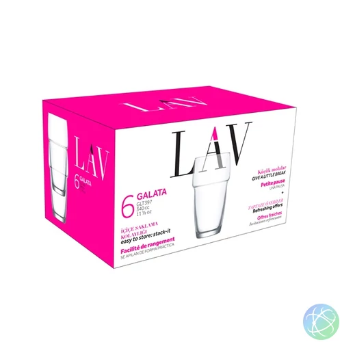 LAV Galata Long Drink 340ml koktélos pohár szett 6 darabos LV-GLT397F
