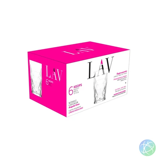 LAV Keops Long Drink 460ml koktélos pohár szett 6 darabos LV-KEO377F