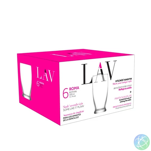LAV Roma Long Drink 350ml koktélos pohár szett 6 darabos LV-ROM396F