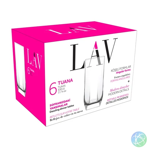 LAV Tuana Long Drink 330ml koktélos pohár szett 6 darabos LV-TUA25F