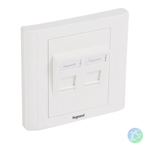 Legrand 632797 2xRJ45 Keystone port fogadására Linkeo süllyesztett szerelvény
