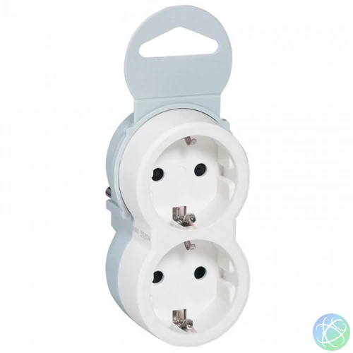 Legrand 050655 gyermekvédelemmel fehér-szürke kettős földelt elosztó