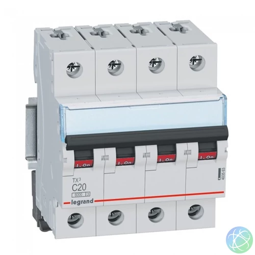 Legrand 403563 TX3 C20 6kA BIC 4 pólusú kismegszakító