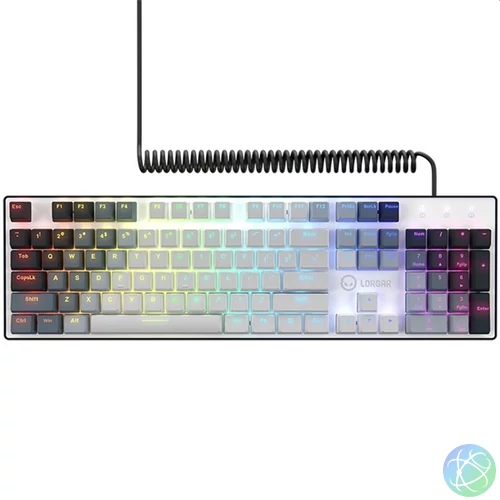 Lorgar Azar 514 RGB, fehér vezetékes mechanikus gamer billentyűzet