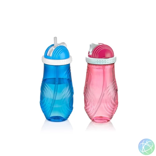IRIS L-00502 Chico kulacs szívószállal 400ml, kék vagy rószaszín