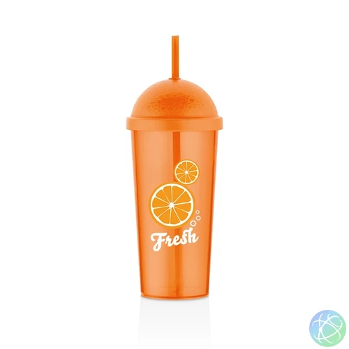 IRIS L-0088 Fresh Orange pohár szívószállal 700ml
