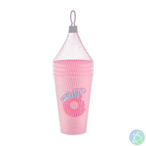 IRIS L-00732 Lemonade 4 darabos pohár szett 4*450ml, sárga, kék vagy rózsaszín