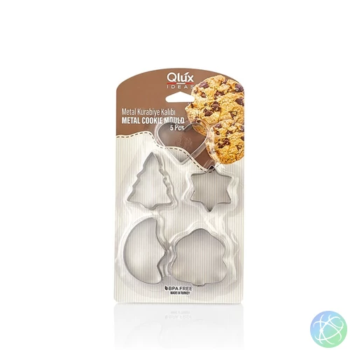 IRIS L-00155 Cookie süteményvágó forma szett 5 darabos, fém