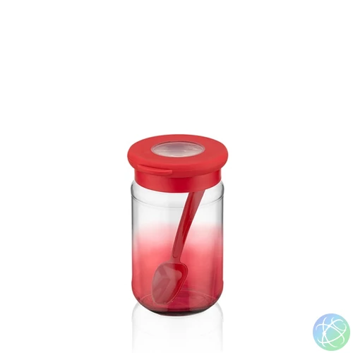 IRIS C-00481 Rainbow piros üveg tároló kanállal 380ml