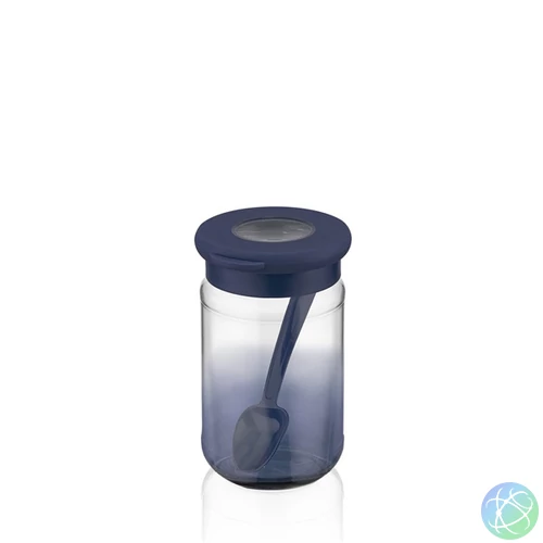 IRIS C-00488 Rainbow indigókék üveg tároló kanállal 380ml