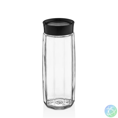 IRIS C-00397 Visible Polygon üveg tároló 1.600ml, fekete vagy elfántcsont színű