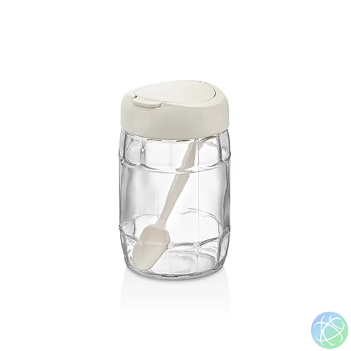 IRIS C-00171 Prizma üveg tároló kanállal 380ml, antracit, zöld vagy piros színű