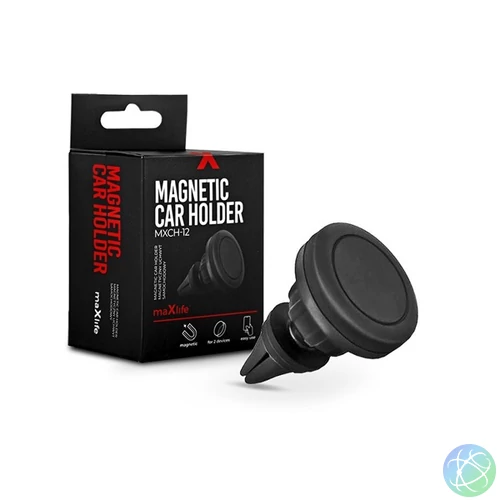 Maxlife TF-0051 univerzális szellőzőrácsba illeszthető mágneses fekete autós telefon tartó